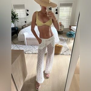 Trina Turk Crochet Beach Pants / Resortwear / Coverup / White / Size XS
